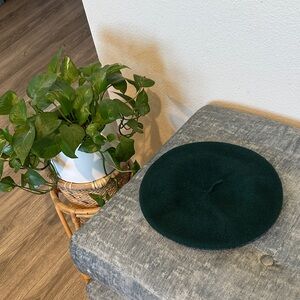 Dark Forest Green Wool Beret